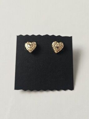 Gold Heart Stud Earrings - Classic Women Jewelry